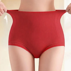 【6 buc】Set 6 Perechi Chiloți Modelatori de Damă Mărimi Mari, Talie Înaltă pentru Controlul Abdomenului, Fără Cusături, Clin din Mătase naturală, Elasticitate Ridicată, Respirabili, Textură Striată