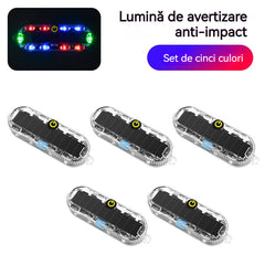 【Pachet de 5】Lumină de avertizare solară LED – anti-coliziune | Instalare fără cabluri