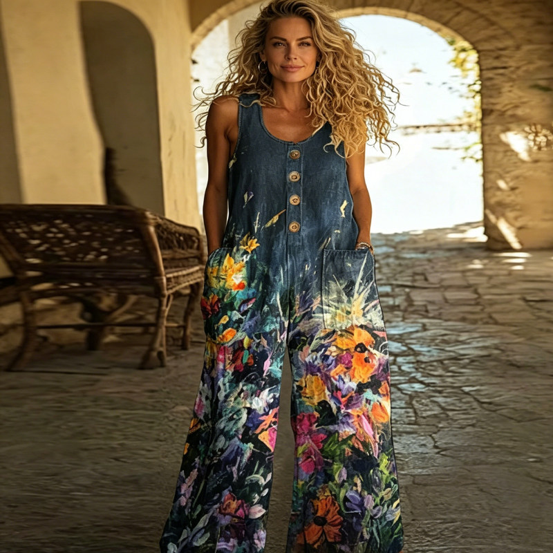🌸 Salopetă Lejeră de Vară cu Imprimeu 3D Premium – Croială Oversized, Material Răcoros, 6 Modele, Mărimi S-3XL! ☀️✨