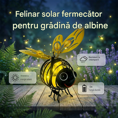 🌙🍃Lampă solară suspendată în formă de albină - strălucire caldă de culoare chihlimbar, fără pâlpâire, ideală pentru petreceri în grădină, camping sau camere pentru copii 🌞🌜