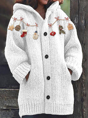 ❄️ Új, kényelmes, vintage stílusú gyapjú kötött kardigán kabát