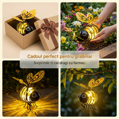 🌙🍃Lampă solară suspendată în formă de albină - strălucire caldă de culoare chihlimbar, fără pâlpâire, ideală pentru petreceri în grădină, camping sau camere pentru copii 🌞🌜