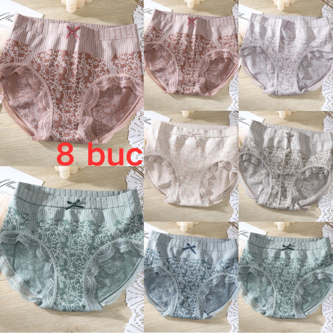 🔥【8 buc】🔥Slip de damă cu talie înaltă, antibacteriană, absorbantă de umiditate——测试