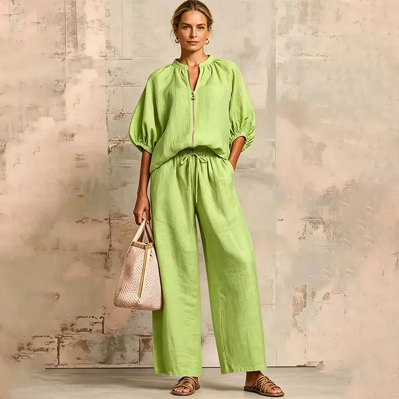 Set Elegant din In și Bumbac – Confort Absolut, Culori Vibrante și Mărimi pentru Orice Siluetă! 🌿