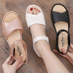 【36-40】Sandale din piele naturală cu platformă mică (3 cm) – confortabile, antiderapante, ideale pentru vară