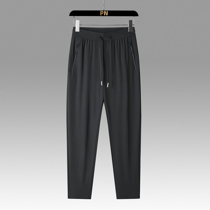 【M-6XL】Pantaloni de vară pentru bărbați din mătase glacială, foarte elastici, respirabili, rezistenți la pete și confortabili de purtat.