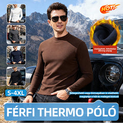 【S-4XL】❄️Félmagas nyakú, kétoldalas fleece felső férfiaknak, télre bundázott, megerősített alapdarab, hétköznapi és sportos stílusú alsóréteg