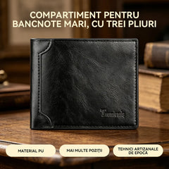 Stil Masculin 2026 ✨ Portofel Compact Pliabil în Trei din Piele Naturală 💼 Compartimentare Inteligentă și Rafinament!