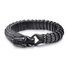 【Stil Masculin 2026】Brățară Gotică cu Solzi de Dragon și Închizătoare Cap de Dragon, Lanț Gros Retro Punk, 3 Lungimi Disponibile! 🐉⛓️