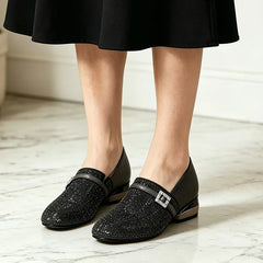✨💎 Pantofi eleganți franțuzești cu strasuri și toc mic