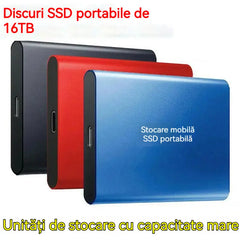 📣【16TB--SSD portabil extern mic】👍Rata de transfer ridicată, dimensiuni mici, design ușor, rezistență la șocuri, stabilitate