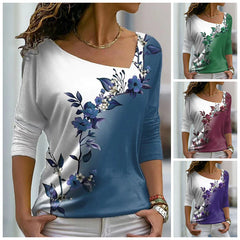 ✨ Divatos pamut-len női felső mintával – könnyű, légáteresztő, kényelmes szabás【40–90 kg】