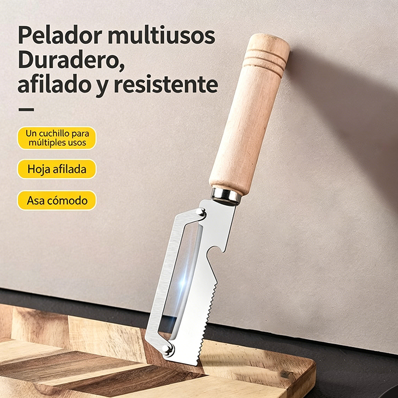 ✅Cumpără 1, primești 1 gratuit (2 articole) 🧅🔪 Curățător de legume multifuncțional: Curăță, feliază legume, deschide sticle! 🔥