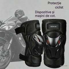 🛡️ Set de genunchiere și cotiere pentru motocicletă – Rezistente la impact, curele reglabile și căptușeală respirabilă – Protecție esențială pentru condus, patinat sau mersul pe bicicletă 💪