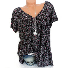 🔥👚【S-5XL】Camiseta estampada de manga corta con cuello en V 2026