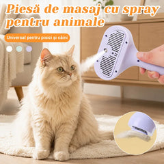 🐱🐕 Periuță de îndepărtare a părului cu spray, 2 în 1, pentru pisici și câini