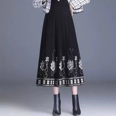 Női magas derekú A-vonalú kötött szoknya – rugalmas, karcsúsító és elegáns stílus