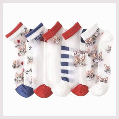 🧦【Pachet 10 perechi】Șosete scurte ultra-subțiri din mătase rece, perfecte pentru vară