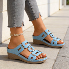 👡 Papuci Premium cu Platformă din Piele Naturală – Decupați, Ușori și Ergonomici, 6 Culori, Mărimi 36-43! ☀️💃