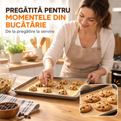 🍟 Hârtie Kraft Rezistentă la Grăsime (Set 100 Piese) – Fără Mizerie în Bucătărie! Ideală pentru Copt, Prăjit, Servire și Ambalare (25x35 cm + 30x40 cm)