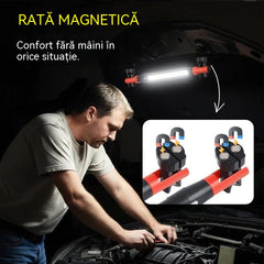 🔦💡 Lanternă de lucru reîncărcabilă 4 în 1: îți eliberează mâinile și poate fi folosită oriunde.