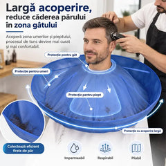 ✂️ Tunsul Acasă, Mai Simplu și Fără Mizerie! Pelerină Circulară Pliabilă pentru Colectarea Părului · Impermeabilă și Anti-Aderentă · Ideală pentru Copii, Adulți și Seniori!