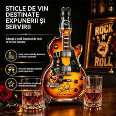 Sticlă de Whiskey în Formă de Chitară Electrică – Model Retro Rock N' Roll Legend, Cadou Premium din Sticlă pentru Bărbați și Bar