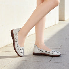 🥿 Pantofi Casual de Vară Ultra-Flexibili – Piele Moale cu Perforații, Talpă Antiderapantă Anti-Oboseală, pentru Lucru și Plimbări! ☁️✨
