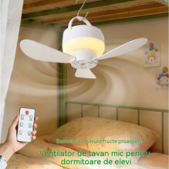 ⏰ Ofertă limitată: Ventilator de tavan reîncărcabil cu lumină LED! 🌬️✨ Include un cablu de alimentare de 1,5 metri.
