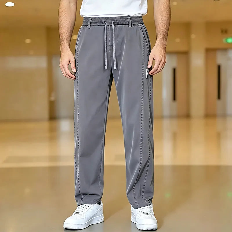 Pantaloni Casual Stil Militar cu Șnur, Model Confortabil Anti-Uzură pentru Outdoor și Lucru, Textură Moale și Respirabilă, Stil Universal Minimalist