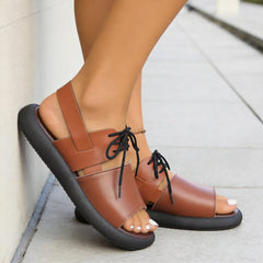 🛍️ Stil Retro Urban! Sandale Romane cu Talpă Groasă și Șireturi | 36-43