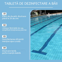 【Cumpără 1, primești 1 gratuit】🏊‍♂️ Tablete de curățare a piscinei pentru o apă cristalină - trebuie doar să o adaugi, să o dizolvi și să înoți liber! 🌊✨