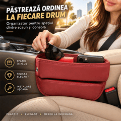 🚗 Organizator Premium Auto pentru Spațiul dintre Scaun și Consolă – Mai Mult Spațiu, Mai Puțină Dezordine! (Disponibil în 4 Culori Elegante)