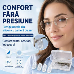 👓 Spuneți adio urmelor lăsate de ochelari și alunecării acestora! Suporturi nazale din silicon ultra-moale cu pernițe pneumatice – cumpărați unul și primiți unul gratis, plus un set complet de instrumente! ✨☁️