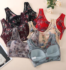 👙【Set de 3】❄️Sutien premium cu efect de susținere – din material tip mătase cu gheață, răcoros și confortabil