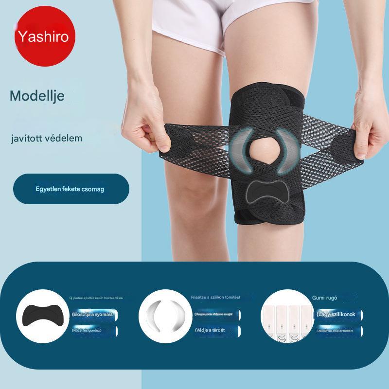 Duplarugós térdvédő, futáshoz, kerékpározáshoz, labdázáshoz és egyéb sportokhoz