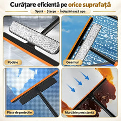 ✨ Dispozitiv Multifuncțional 3 în 1 pentru Curățarea Geamurilor și Plaselor – Mâner Extensibil, Cap Rotativ 360° & Fără Urme de Apă!