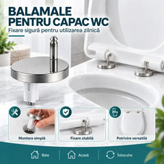 Set 4 Șuruburi Universale din Inox pentru Capac WC – Adio Mijloace și Joc de Capac!