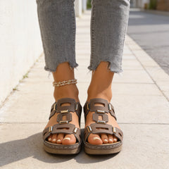 👡 Papuci Premium cu Platformă din Piele Naturală – Decupați, Ușori și Ergonomici, 6 Culori, Mărimi 36-43! ☀️💃