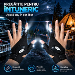 💡 Mănuși Fără Degete cu Lumini LED – Eliberează-ți Mâinile! Vizibilitate Maximă pentru Pescuit Nocturn, Reparații Auto și Activități Outdoor!