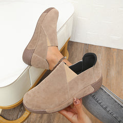 💟🔥 Női valódi bőr (nubuk hatású) casual cipő – vastag talp, kényelmes és elegáns