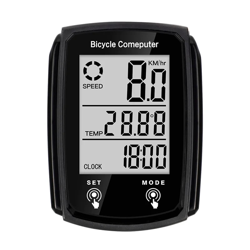 Ciclocomputer Profesional pentru Bicicletă – Odometru și Tahometru Impermeabil, Ecran Mare Lumina de Fundal, pentru MTB și Cursieră