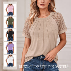 【Nou pentru vara 2026】Tricou cu dantelă și model decupat