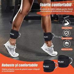 💪🦵Bandă de rezistență pentru gleznă, utilizată la antrenamente de fitness——（2 benzi de susținere + 1 coardă elastică + sac de depozitare din plasă）