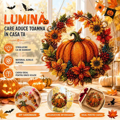 Decor Halloween fereastră DIY tablou cu diamante, 4 modele vesele, dimensiune 25×25 cm