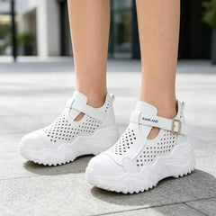 【35-40】Sandale noi, casual, respirabile, cu talpă groasă și goale