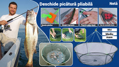 🎣🐟🐠Plasa de pescuit pentru homar, rotund, pliabil, de tip deschis