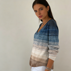 👚👚Új női pulóver hosszú ujjal és V-nyakkal