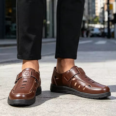 【Se oferă în plus 5 perechi de șosete gratuite】Pantofi bărbătești business-casual, cu design decupat——Piele naturală de vacă selectată