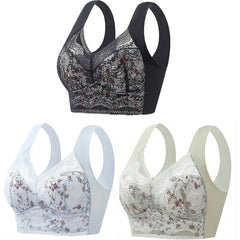 🔥【3 buc】💕🎁【40kg-100kg】Sutien de mărime mare din mătase de gheață fără cusături, respirabil și reglabil